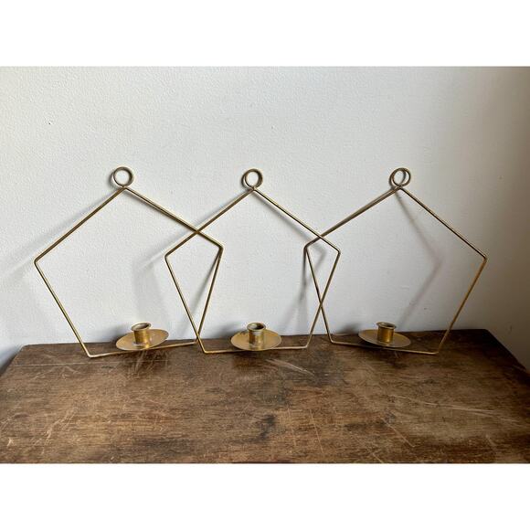 Vintage Hanging Geometric Taper Candle Holder | Farmhouse Cottagecore Christmas - Picture 5 of 5